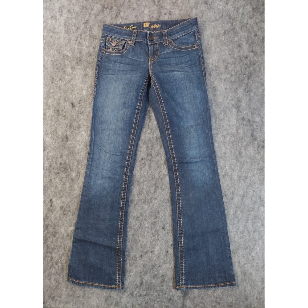Kut From The kloth Jeans Womens 4 Blue So Low Bootcut Flap Pocket Y2K‎ Stretch